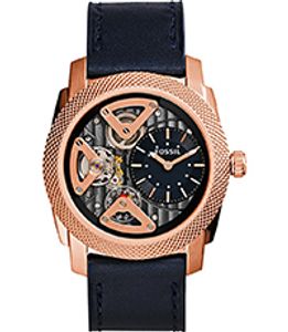 Horlogeband Fossil ME1158 Leder Blauw 24mm