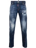 DSQUARED2 jean slim à effet taches de peinture - Bleu