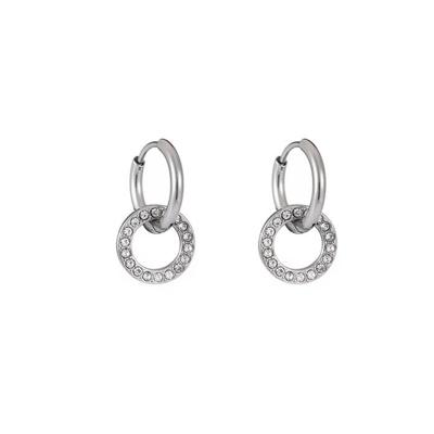 Go Dutch Label Oorringen Dubbel Strass Zilver