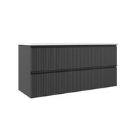 Adema Prime Blend Wastafelonderkast - 120x55x45.9cm - 2 lades - geintegreerde greep - MDF - mat antraciet ARES_120_Grey