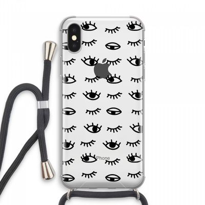Eye pattern #2: iPhone XS Max Transparant Hoesje met koord