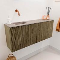 Toiletmeubel Mondiaz Joya Dlux | 100 cm | Meubelkleur Dusk | Faye wastafel Saba Wasbak Links | Zonder kraangat(en)