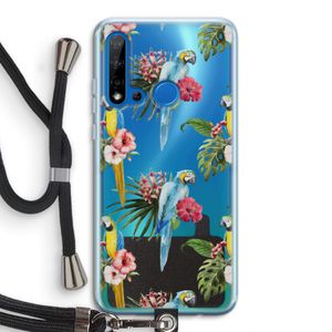 Kleurrijke papegaaien: Huawei P20 Lite (2019) Transparant Hoesje met koord