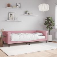 Slaapbank met matras 90x200 cm fluweel roze
