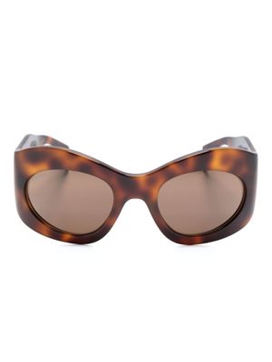 Gucci Eyewear lunettes de soleil à monture ovale - Marron