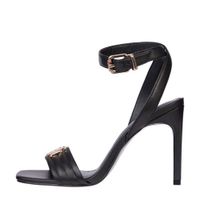Tommy Hilfiger Padded High Heel Sandal leren sandalettes zwart - thumbnail
