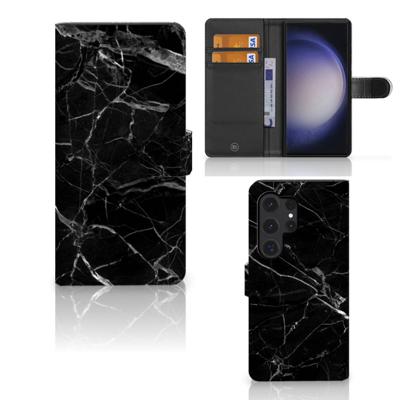 Samsung Galaxy S24 Ultra | Bookcase | Marmer Zwart - Origineel Cadeau Vader
