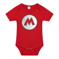 Bellatio Decorations Baby rompertje - loodgieter Mario - rood - kraam cadeau - babyshower - romper 92 (18-24 maanden)  - - thumbnail