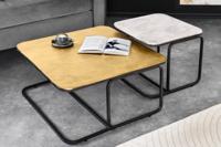 Set van 2 salontafel ABSTRACT 60cm goud zilver zwart metaal handgemaakt - 43515