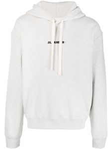 Jil Sander hoodie en coton à logo imprimé - Gris