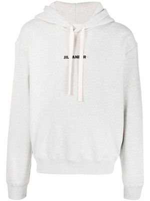 Jil Sander hoodie en coton à logo imprimé - Gris