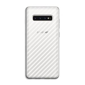 Strepen zwart-wit: Samsung Galaxy S10 4G Transparant Hoesje