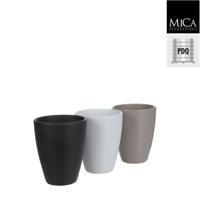 Bloempot Tusca pot rond mat 3 assorti h17,5xd13,5 cm - Mica decorations