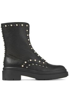 Jimmy Choo bottes Nola en cuir à ornements en cristal - Noir