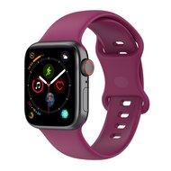 Siliconen sportbandje - Wijnrood - Maat: M/L - Geschikt voor Apple Watch 44mm / 45mm / 46mm / 49mm