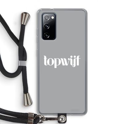 Topwijf Grijs Wit: Samsung Galaxy S20 FE / S20 FE 5G Transparant Hoesje met koord