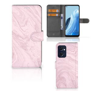 OPPO Find X5 Lite | Reno 7 5G Bookcase Marble Pink - Origineel Cadeau Vriendin