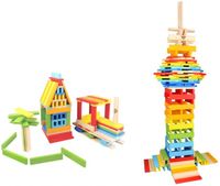 Tooky Toy blokkenset junior 12 x 2,2 cm hout 150 stuks - thumbnail