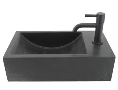 L&apos;Aqua Fonteinset Oskar Hardsteen met zwarte kraan en sifon