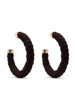 Jacquemus boucles d'oreilles Les créoles Raphia - Marron - thumbnail