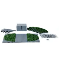 Lemax plaza system (grey, round grass) 24 pcs kerstdorp accessoire 2016