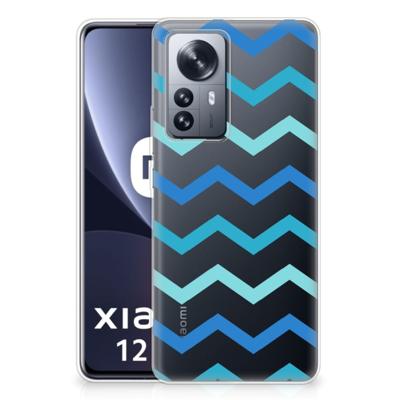 Xiaomi 12 Pro | TPU bumper | Zigzag Blauw