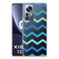 Xiaomi 12 Pro | TPU bumper | Zigzag Blauw