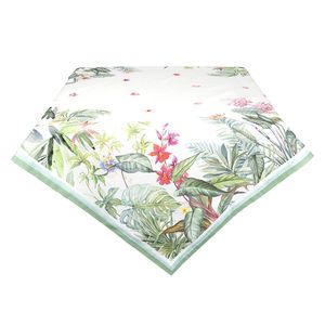 HAES DECO - Vierkant Tafellaken - 150x150 cm - 100% Katoen - Jungle Botanics