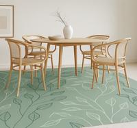 Schone botanische overlay vinyl tapijt eetkamer