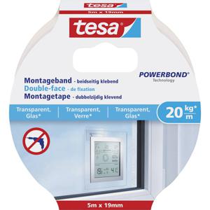 tesa GLASS 77741-00000-00 Montagetape tesa Powerbond Transparant (l x b) 5 m x 19 mm 1 stuk(s)