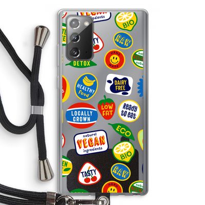 Fruitsticker: Samsung Galaxy Note 20 / Note 20 5G Transparant Hoesje met koord