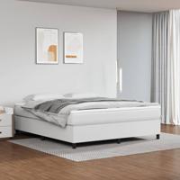 Boxspring met matras kunstleer wit 180x200 cm