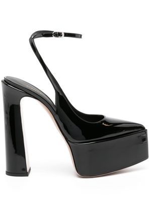 Le Silla escarpins Nina 165 mm à fini verni - Noir