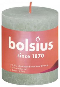 Bolsius Rustiek stompkaars shine 80/68 foggy green (1 st)