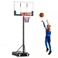 Basketbalkorf voor Buiten Basketbalstandaard 155-210 cm/170-230 cm in Hoogte Verstelbaar Mobiele Basketbalinstallatie met Wielen