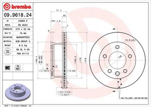 Remschijf BREMBO, Remschijftype: Binnen geventileerd, u.a. für Mercedes-Benz