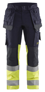Blåkläder Multinorm werkbroek Inherent met stretch 14871512 | Marine/High Vis Geel | Maat 60 - 7330509662243