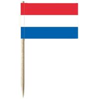 Cocktailprikkers - vlag Nederland - 50x stuks - 7 cm - thumbnail