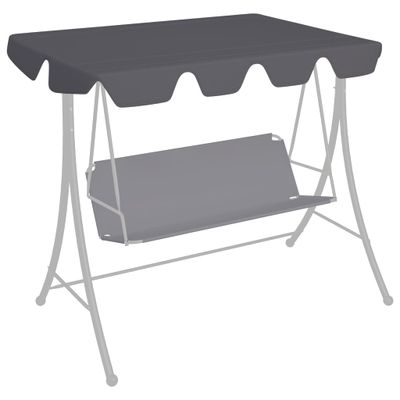 VidaXL Vervangingsluifel voor schommelbank 150/130x105/70 cm antraciet