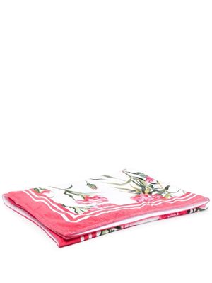 Dolce & Gabbana serviette de plage en coton à fleurs - Blanc