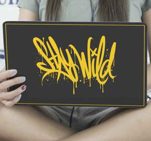 Stickers voor laptop Blijf wilde graffiti-letters