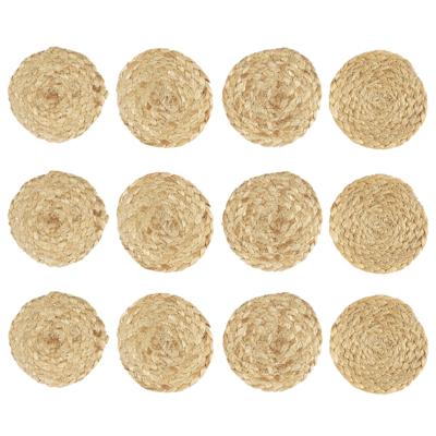 Home deco Factory onderzetters - 12x stuks - jute - naturel - 10 x 10 cm - voor glazen