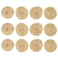 Home deco Factory onderzetters - 12x stuks - jute - naturel - 10 x 10 cm - voor glazen