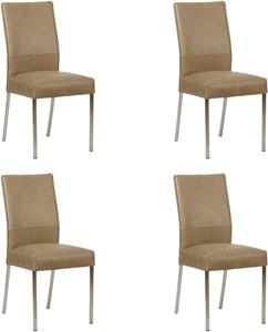Set van 4 Leren eetkamerstoelen Real - Echt leer, Modern, Comfortabel en kies uit meer dan 150+ kleuren - Ontdek de Vele Leersoorten en Kleuren bij ShopX