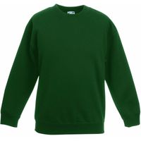 Donkergroene katoenmix sweater voor meisjes   -