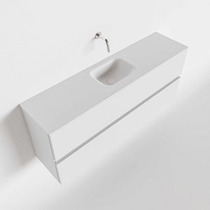 Toiletmeubel Mondiaz Ada | 120 cm | Meubelkleur Talc | Lex wastafel Talc Midden | Zonder kraangat