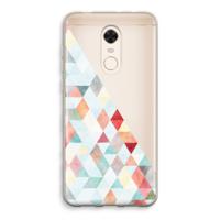 Gekleurde driehoekjes pastel: Xiaomi Redmi 5 Transparant Hoesje