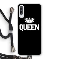 Queen zwart: Samsung Galaxy A70 Transparant Hoesje met koord