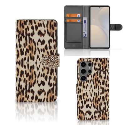 Samsung Galaxy S25 Ultra | Telefoonhoesje | Met pasjeshouder | Leopard