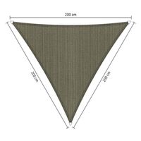 Shadow Comfort driehoek 2x2x2m Desert Storm met Bevestigingspakket - thumbnail
